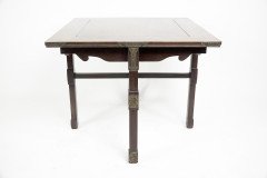 Rare Late 19th-century Japanese Export Square Dining Table with Four Matching Corner Chairs - Thumbnail 5