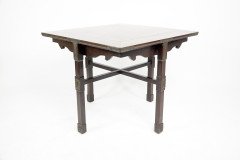 Rare Late 19th-century Japanese Export Square Dining Table with Four Matching Corner Chairs - Thumbnail 6