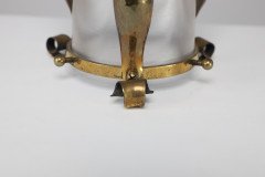 Arts & Crafts, Hammered Brass Lantern with Opaque Ribbed Glass Liner, c.1905 - Thumbnail 15