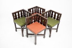 Rare Late 19th-century Japanese Export Square Dining Table with Four Matching Corner Chairs - Thumbnail 14