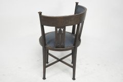 An Arts & Crafts Mahogany Tub Chair with Stylized Floral Cut Outs - Thumbnail 3