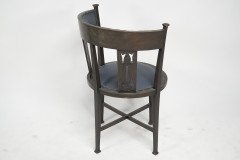 An Arts & Crafts Mahogany Tub Chair with Stylized Floral Cut Outs - Thumbnail 5