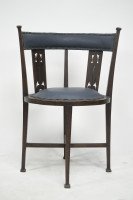 An Arts & Crafts Mahogany Tub Chair with Stylized Floral Cut Outs - Thumbnail 7
