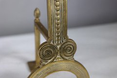 Thomas Jeckyll, attributed. A Pair of Anglo-Japanese Brass Fire Dogs with Love Birds - Thumbnail 10