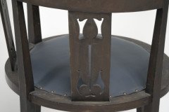 An Arts & Crafts Mahogany Tub Chair with Stylized Floral Cut Outs - Thumbnail 10