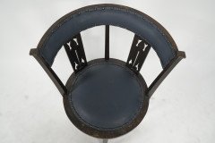 An Arts & Crafts Mahogany Tub Chair with Stylized Floral Cut Outs - Thumbnail 11
