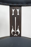 An Arts & Crafts Mahogany Tub Chair with Stylized Floral Cut Outs - Thumbnail 12