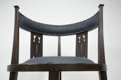 Arts & Crafts Mahogany Tub Chair with Stylised Floral Cut-Outs c.1900 - Thumbnail 12