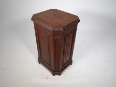 A. W. N. Pugin, Style of, Gothic Revival Oak Coal Purdonium with Linenfold - Thumbnail 7