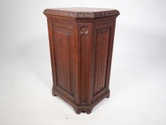 A. W. N. Pugin, Style of, Gothic Revival Oak Coal Purdonium with Linenfold - Thumbnail 8
