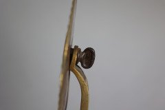 Thomas Jeckyll, attributed. A Pair of Anglo-Japanese Brass Fire Dogs with Love Birds - Thumbnail 19