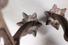 Pair of Arts & Crafts Cast Iron Fire Dogs In the style of Dr. C. Dresser - Thumbnail 18