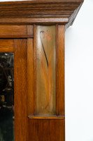 Baillie Scott, Style of. Arts & Crafts Oak Armoire Wardrobe with Daffodil Inlays - Thumbnail 3