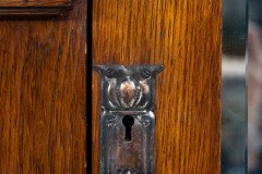 Baillie Scott, Style of. Arts & Crafts Oak Armoire Wardrobe with Daffodil Inlays - Thumbnail 6