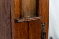 Baillie Scott, Style of. Arts & Crafts Oak Armoire Wardrobe with Daffodil Inlays - Thumbnail 7