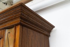 Baillie Scott, Style of. Arts & Crafts Oak Armoire Wardrobe with Daffodil Inlays - Thumbnail 8