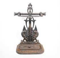 Falkirk, an Aesthetic Movement Cast Iron Stick Stand with Mythical Dragons