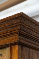 Baillie Scott, Style of. Arts & Crafts Oak Armoire Wardrobe with Daffodil Inlays - Thumbnail 12