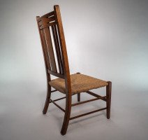 Liberty & Co., Arts & Crafts Nursing or Bedroom Chair with Inlaid Heart Details - Thumbnail 6