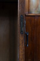 Baillie Scott, Style of. Arts & Crafts Oak Armoire Wardrobe with Daffodil Inlays - Thumbnail 13