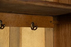 Baillie Scott, Style of. Arts & Crafts Oak Armoire Wardrobe with Daffodil Inlays - Thumbnail 15