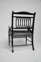 Jas Shoolbred Attributed, a Pair of Anglo-Japanese Ebonised Open Armchairs - Thumbnail 5