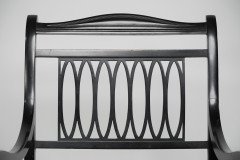 Jas Shoolbred, attributed. A Pair of Anglo-Japanese Ebonized Open Armchairs - Thumbnail 6