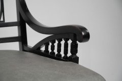 Jas Shoolbred, attributed. A Pair of Anglo-Japanese Ebonized Open Armchairs - Thumbnail 9
