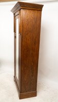 Baillie Scott, Style of. Arts & Crafts Oak Armoire Wardrobe with Daffodil Inlays - Thumbnail 20