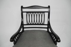 Jas Shoolbred Attributed, a Pair of Anglo-Japanese Ebonised Open Armchairs - Thumbnail 11