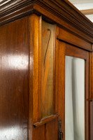 Baillie Scott, Style of. Arts & Crafts Oak Armoire Wardrobe with Daffodil Inlays - Thumbnail 22