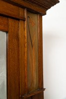 Baillie Scott, Style of. Arts & Crafts Oak Armoire Wardrobe with Daffodil Inlays - Thumbnail 23