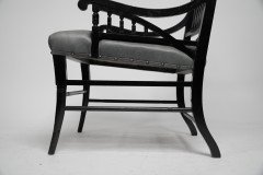 Jas Shoolbred Attributed, a Pair of Anglo-Japanese Ebonised Open Armchairs - Thumbnail 16