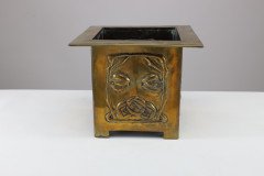 Margaret Gilmour Arts & Crafts Brass Planter with Stylised Rose & Floral Details - Thumbnail 4