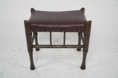 Liberty & Co., A Stained Beech & Leather Thebes Stool - Thumbnail 3