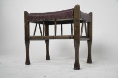 Liberty & Co., A Stained Beech & Leather Thebes Stool - Thumbnail 5