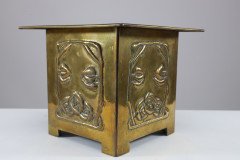 Margaret Gilmour Arts & Crafts Brass Planter with Stylised Rose & Floral Details - Thumbnail 6
