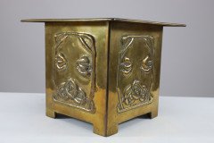 Margaret Gilmour Arts & Crafts Brass Planter with Stylised Rose & Floral Details - Thumbnail 7