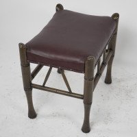 Liberty & Co., a Stained Beech & Leather Thebes Stool - Thumbnail 7