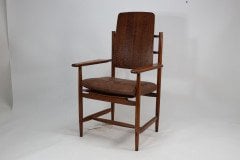 A Scandinavian Style Designer Solid Oak Armchair with a Laminated Back & Seat - Thumbnail 2