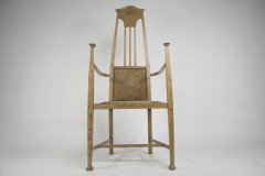 G. M. Ellwood for J. S. Henry. A Rare Satin Birch Arts & Crafts inlaid Armchair. - Thumbnail 3