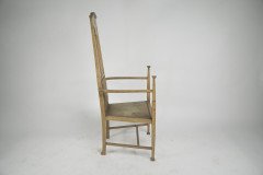 G. M. Ellwood for J. S. Henry. A Rare Satin Birch Arts & Crafts inlaid Armchair. - Thumbnail 4