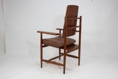 A Scandinavian Style Designer Solid Oak Armchair with a Laminated Back & Seat - Thumbnail 4