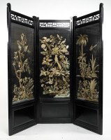 E. W. Godwin Attributed, an Anglo-Japanese Three-fold Screen with Birds Amidst Foliage - Thumbnail 2