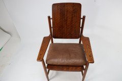 A Scandinavian Style Designer Solid Oak Armchair with a Laminated Back & Seat - Thumbnail 8