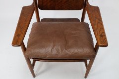 A Scandinavian Style Designer Solid Oak Armchair with a Laminated Back & Seat - Thumbnail 10