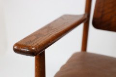 A Scandinavian Style Designer Solid Oak Armchair with a Laminated Back & Seat - Thumbnail 13