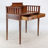 Wylie & Lochhead Attributed, a Good Arts & Crafts Oak Desk with a New Leather Writing Area - Thumbnail 5