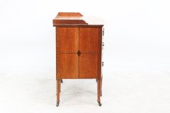 Waring & Gillow. An Arts & Crafts Bow Fronted Kneehole Twin Pedestal Desk - Thumbnail 10