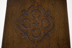 Liberty & Co., an Arts & Crafts Moorish Oak Stool with Embossed Leather Seat - Thumbnail 7